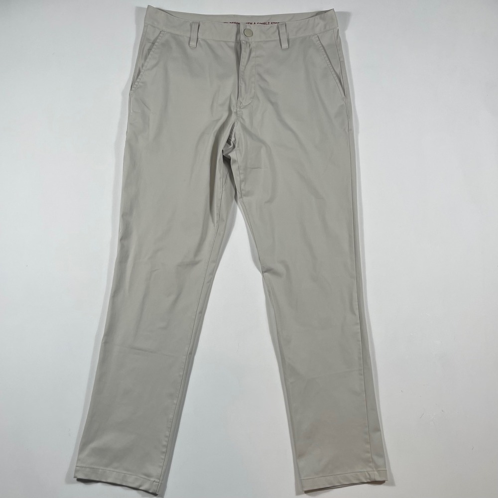 Rhone Commuter Pants Mens 32x28 Straight Leg Performance Chino Khaki Tan